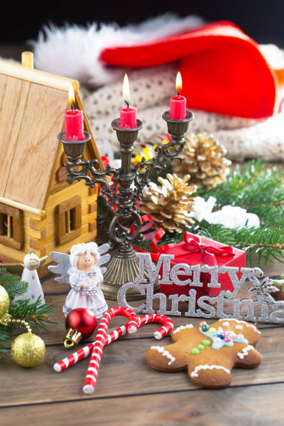 istock Christmas cards on old background. 1492691631