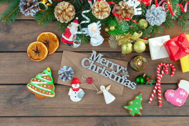 istock Christmas cards on old background. 1492691657