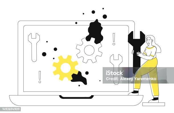 Computer Problems Concept Stock Illustration - Download Image Now ...