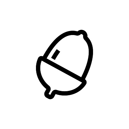 Acorn Fruit Line icon, Design, Pixel perfect, Editable stroke. Logo, Sign, Symbol. Fruit Tree, Tree, Season.