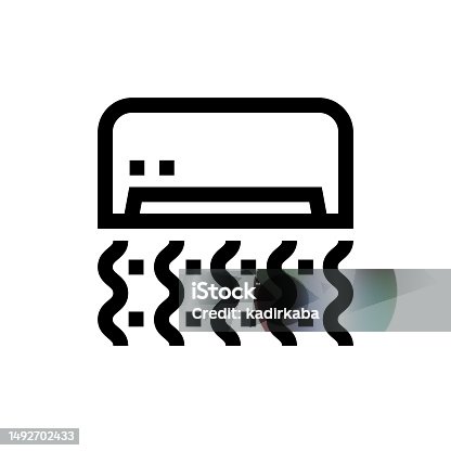 istock Air Conditioning Line icon, Design, Pixel perfect, Editable stroke. Logo, Sign, Symbol. Temperature, Cold, Hot, House. 1492702433