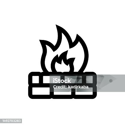 istock Antivirus Firewall Line icon, Design, Pixel perfect, Editable stroke. Logo, Sign, Symbol. Coding, Hacker, Computer Crime, Accessibility, Software. 1492703283