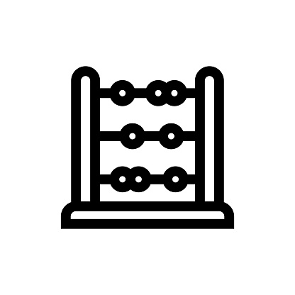 Abacus Line icon, Design, Pixel perfect, Editable stroke. Logo, Sign, Symbol. Education, Learning, Mathematics.