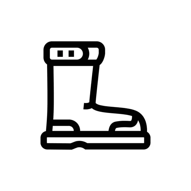 Vector illustration of Rubber Boot Line icon, Design, Pixel perfect, Editable stroke. Logo, Sign, Symbol.