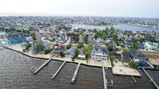 New Jersey shore town island community, on Barnegat Bay.