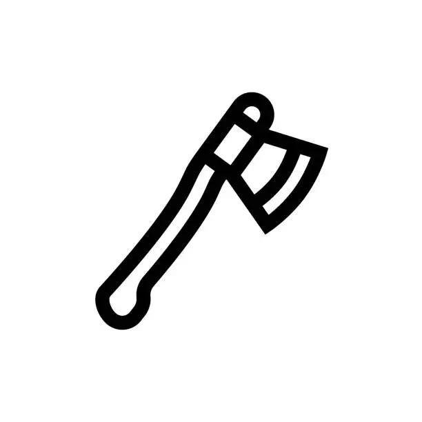 Vector illustration of Camping Axe Line icon, Design, Pixel perfect, Editable stroke. Logo, Sign, Symbol.