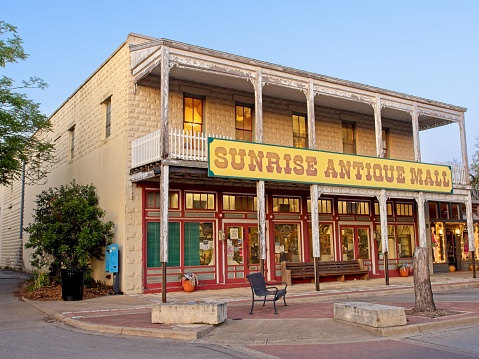 Kerrville, TX - USA, April 27, 2023. The Sunrise Antique Mall in downtown Kerrville, Texas