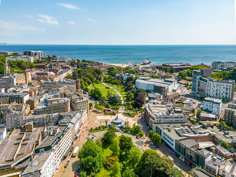 Over Bournemouth Square, town centre, views towards the sea