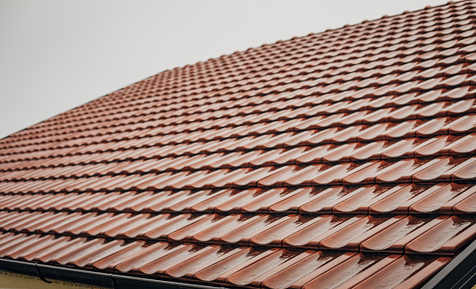 roof texture built from red roof tiles