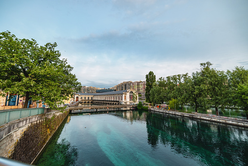 Geneva City And Rhone River