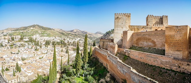 Alcazaba of Alhambra in  Granada, Andalusia, Spain