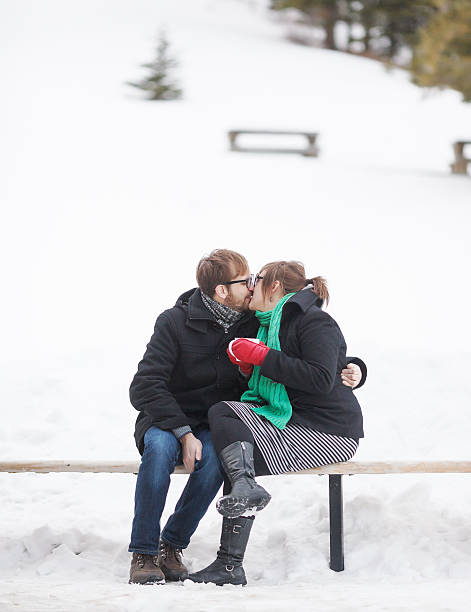 Happy couple having a romantic moment stock photo