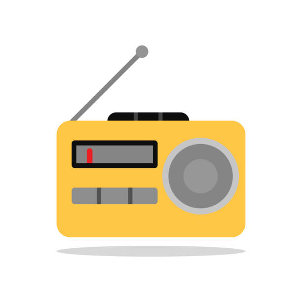 An old cartoon radio with an antenna on a white background. Vector illustration. Flat design. An old cartoon radio with an antenna isolated on a white background. Vector illustration. Flat design. analogue radio stock illustrations