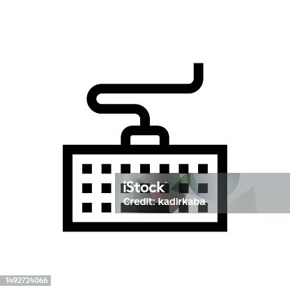 istock Computer Keyboard Line icon, Design, Pixel perfect, Editable stroke. Logo, Sign, Symbol. 1492724066