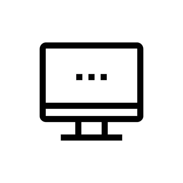 Vector illustration of Computer Monitor Line icon, Design, Pixel perfect, Editable stroke. Logo, Sign, Symbol.