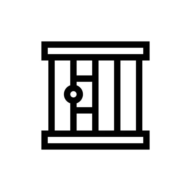 Vector illustration of Prison Line icon, Design, Pixel perfect, Editable stroke. Logo, Sign, Symbol.