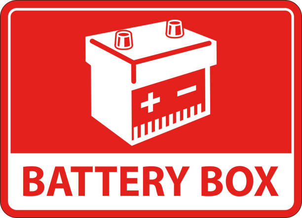 白い背景にシンボルバッテリーサインバッテリーボックス - fuel and power generation aa battery reusable点のイラスト素材／クリップアート素材／マンガ素材／アイコン素材