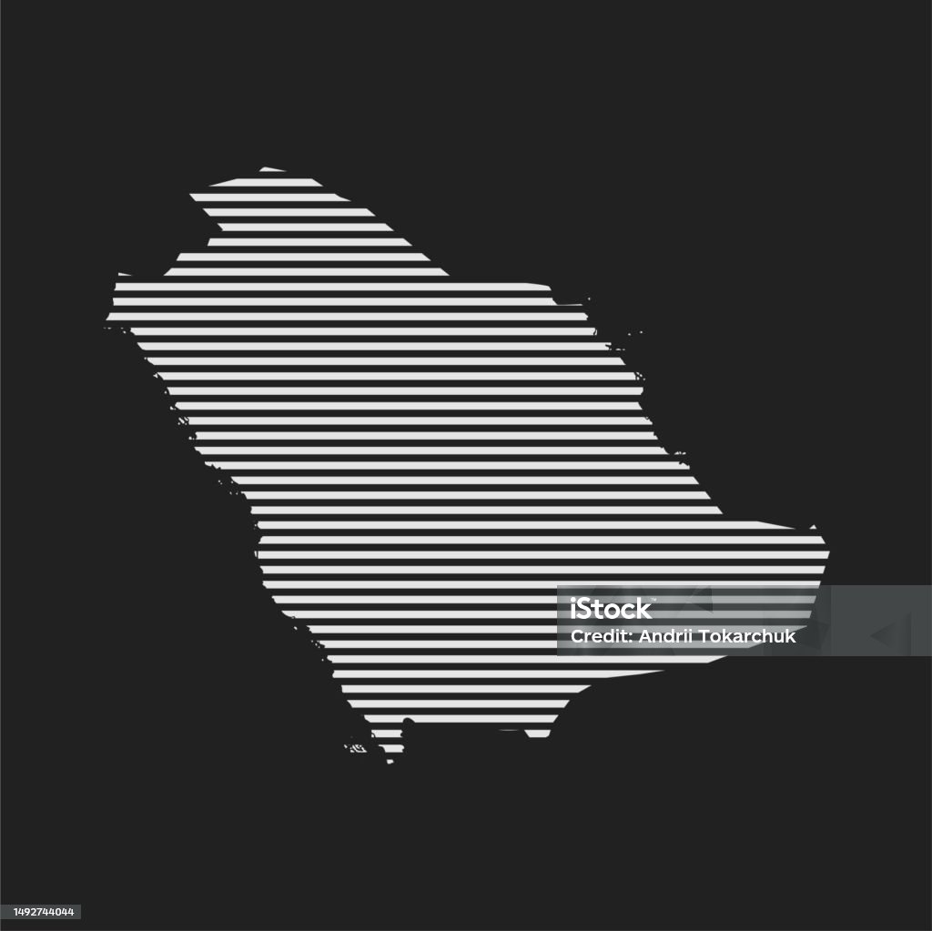 Saudi Abstract Map Abstract Map Saudi Arabia Parallel White Lines Stock Illustration ...