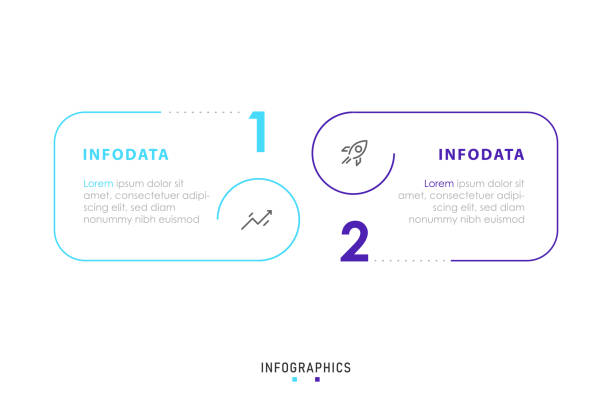 vektor infografik etiketten-design-vorlage mit symbolen und 2 optionen oder schritten. kann für prozessdiagramme, präsentationen, workflow-layout, banner, flussdiagramm, infografik verwendet werden. - ziffer 2 stock-grafiken, -clipart, -cartoons und -symbole