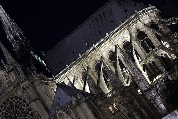 istock Details of Notre-Dame cathedral by night 149274992