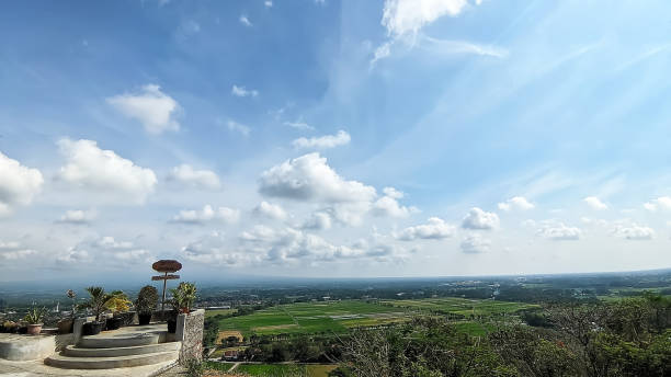 istock View of the city and rice fields from a height 1492751036