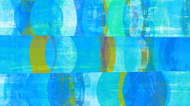 istock Retro mid-century-style abstract pop art background. Blue and yellow. 1492752803