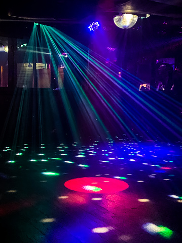 Dance floor with disco lights