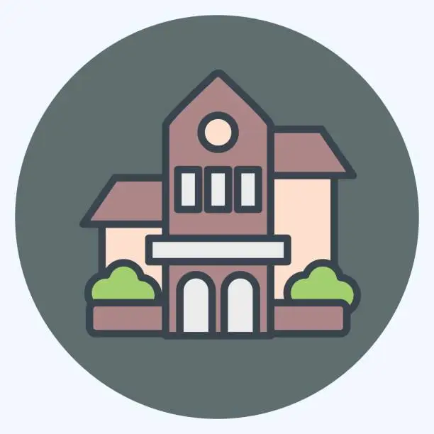 Vector illustration of Icon Bishop Museum. related to Hawaii symbol. color mate style. simple design editable. vector