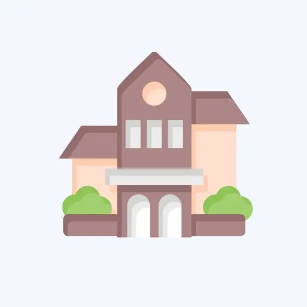 Vector illustration of Icon Bishop Museum. related to Hawaii symbol. flat style. simple design editable. vector