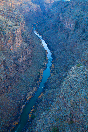 Rio Grande Gorge and River at Dusk, Near Taos New Mexico