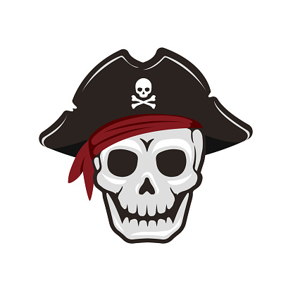 Pirates skull  head  vector illustration