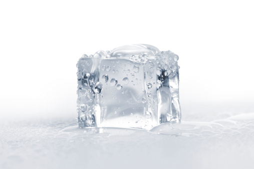 ice cubes with copy space