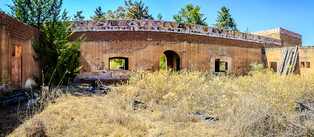 Ruinas de casa abandonada de seminario católico en monte escobedo Zacatecas, estructura de edificio antiguo