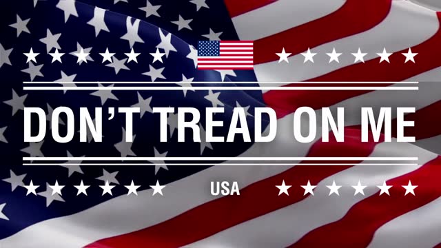 Don't Tread on Me text US flag video waving in wind. Waving Flag United States Of America. USA flag for Independence Day, 4th of july US American Flag Waving 1080p Full HD footage. USA America Super Bowl flags video news