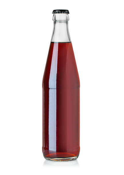 closed bottle with a drink on a white background