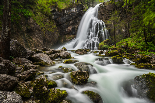 Blurred waterfall series: Gollinger Wasserfall near Salzburg in Austria