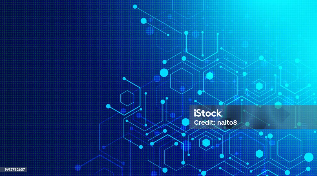 Abstract Computer Technology Background With Circuit Board And Hexagon ...