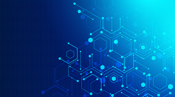Abstract Computer Technology Background With Circuit Board And Hexagon ...