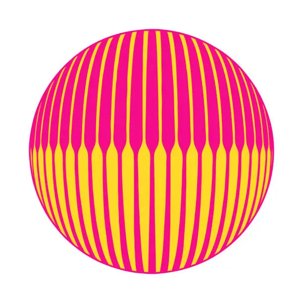 Vector illustration of 3D Ball with stripes