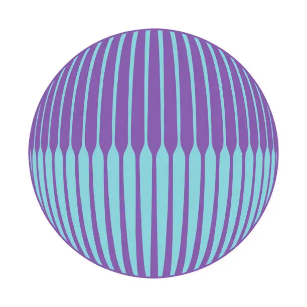 Vector illustration of 3D Ball with stripes