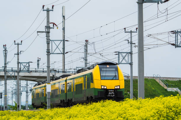 istock Commuter Train in Low Rural Surrounding, low Perspective. 1492785253