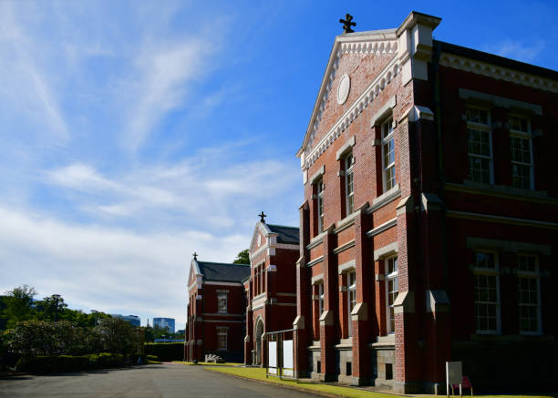 Yasuda Auditorium at the University of Tokyo in Hongo, Bunkyo Ward, Tokyo on a sunny day in August 2024
