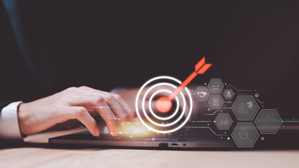 istock businessman showing business goal setting concept ,Target Growth development planning ,Organizational growth and objectives , marketing strategy planning ,Targeted growth of the organization 1492800427
