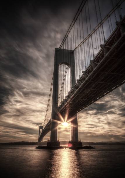 istock Verrazano Bridge with the sunset seen from Brooklyn. 1492801746