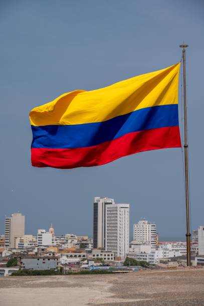istock View of Colombian flag 1492802321
