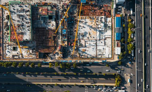istock a bird's eye view of a building being built 1492802570