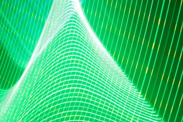 istock Large display featuring a pattern of green lights radiating outward along distinct lines 1492804024