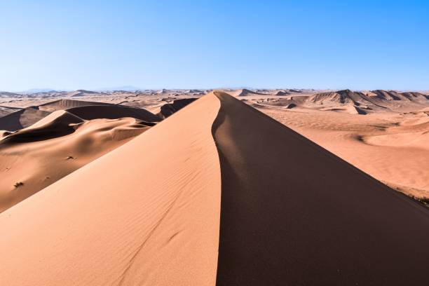 istock Expansive landscape featuring sandy dunes and a bright blue sky, Sossusvlei, Namibia 1492805087