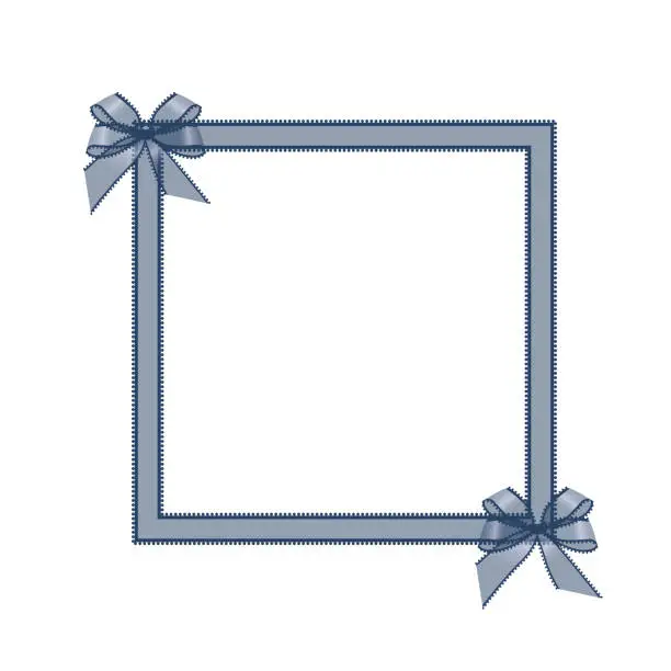 Vector illustration of Vector illustration of a blue organza ribbon frame.