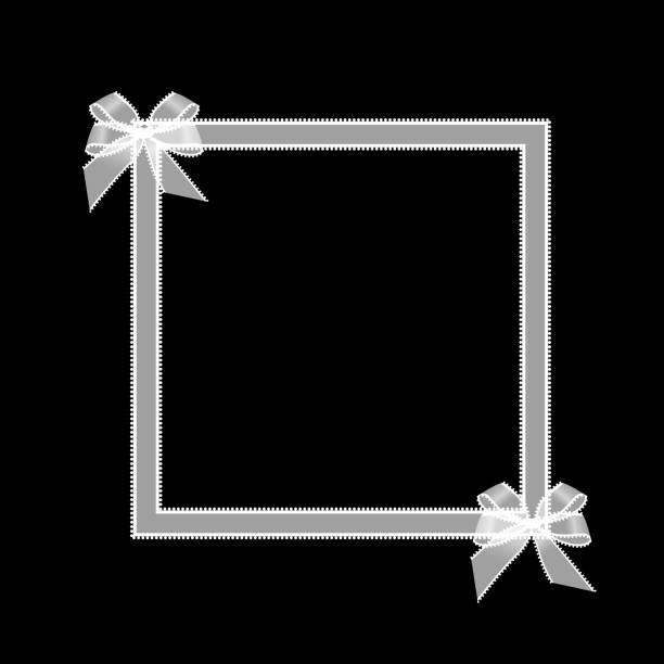 istock Vector illustration of a white organza ribbon frame. 1492805505